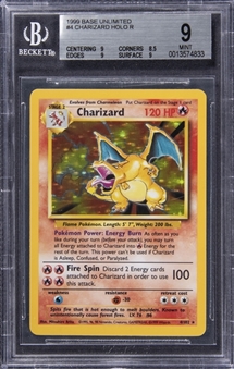 1999 Base Unlimited #4 Charizard Holo - BGS MINT 9